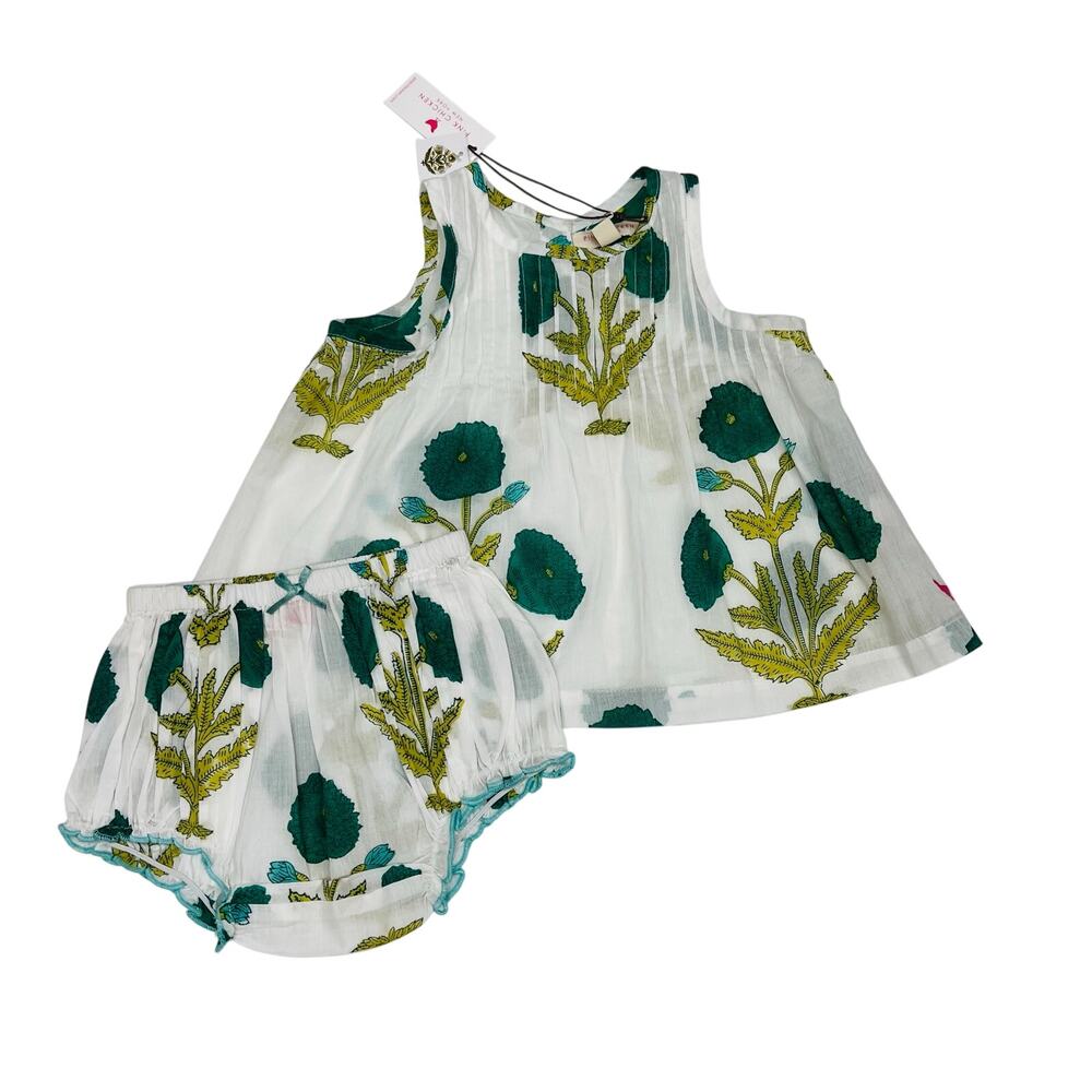 NWT Pink Chicken 12/18M Jaipur set in Jade Dandelion